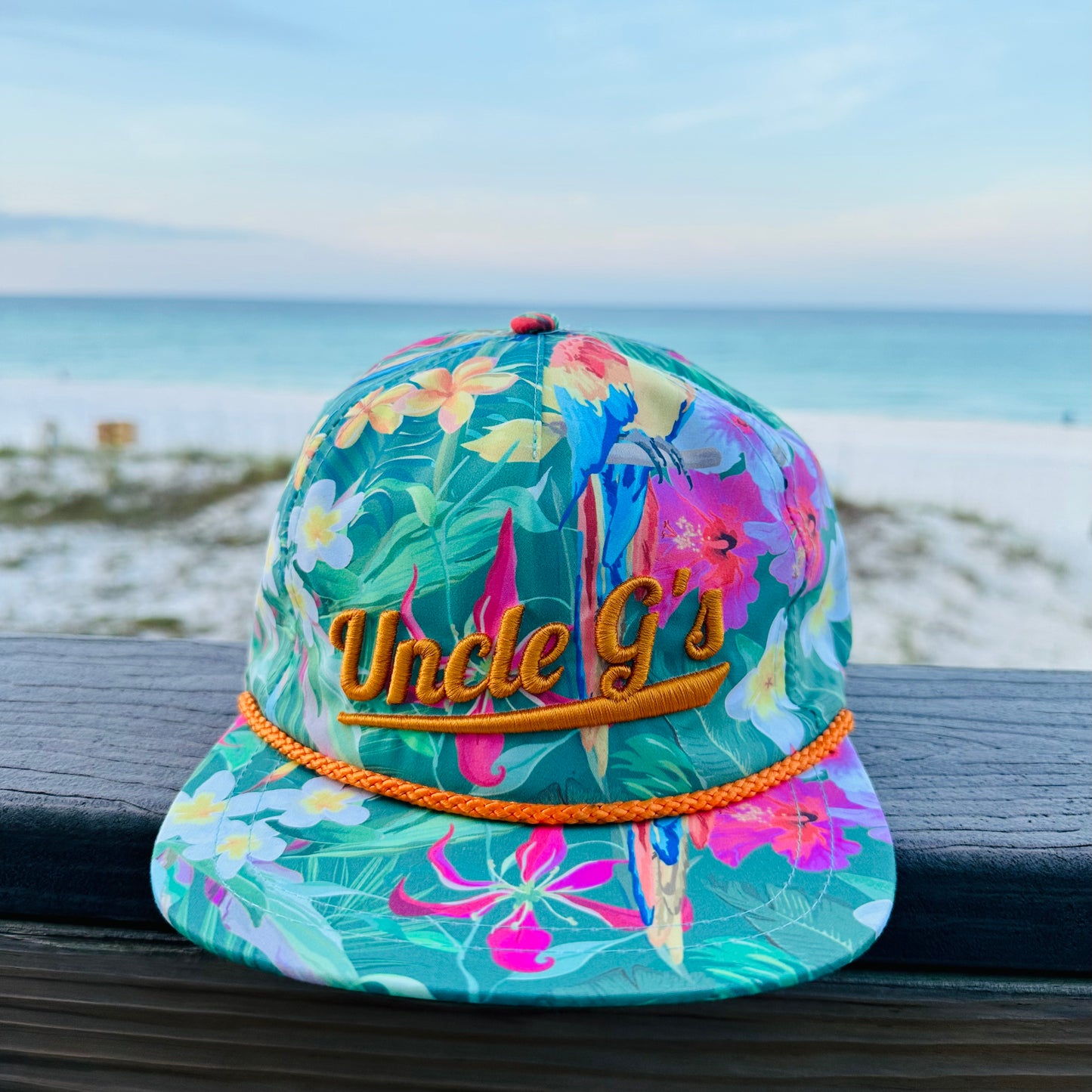 Uncle G's Puff Aloha Rope Cap - Hawai’in Rainforest
